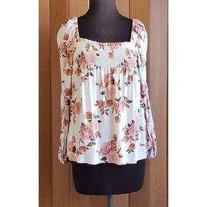 Taylor & Sage size medium floral print long sleeve knit